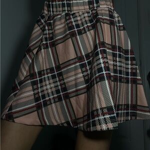 Plaid Skirt with Pink and Black Pattern